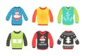 Set Christmas sweater. Royalty Free Stock Photo